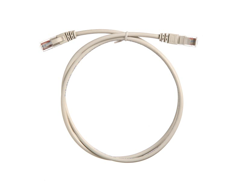 Патч-корд UTP4 cat 5e, 1,0м, ВС, LSZH, серый, литой коннектор